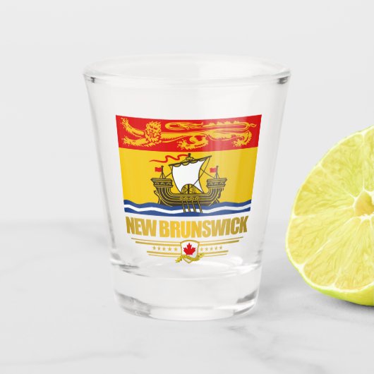 New Brunswick Flag Shot Glas (Voorkant)