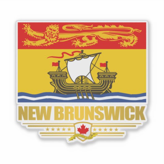 New Brunswick Flag Sticker (Voorkant)