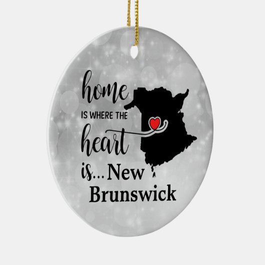 New Brunswick Home is waar het hart is Keramisch Ornament (Rechts)
