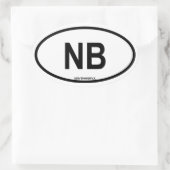 New Brunswick "NB" Ovale Sticker (Tas)