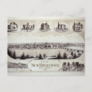 New Brunswick, New Jersey in 1880 Briefkaart