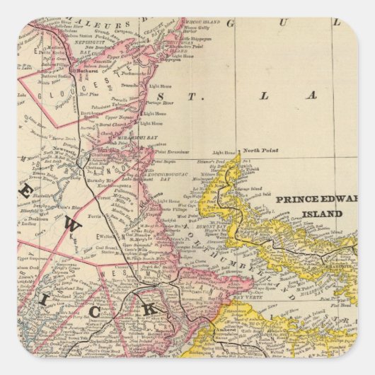 New Brunswick Nova Scotia Vierkante Sticker (Voorkant)