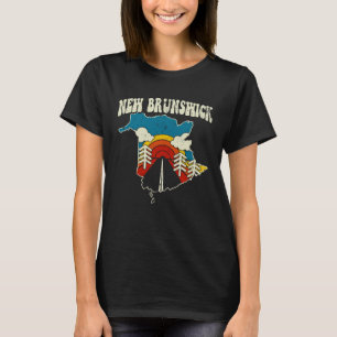New Brunswick Provincie Rainbow Canada Retr T-shirt