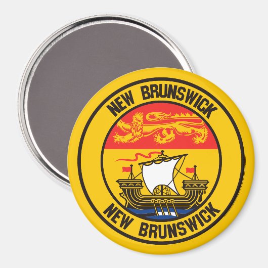 New Brunswick Round Emblem Magneet (Voorkant / Achterkant)