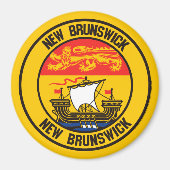 New Brunswick Round Emblem Magneet (Voorkant)
