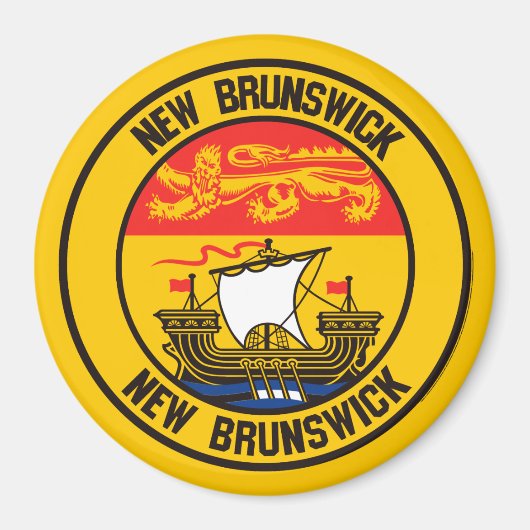 New Brunswick Round Emblem Magneet (Voorkant)
