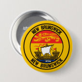 New Brunswick Round Emblem Ronde Button 7,6 Cm (Voorkant /achterkant)