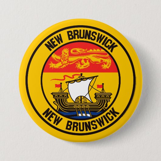 New Brunswick Round Emblem Ronde Button 7,6 Cm (Voorkant)