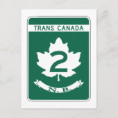 New Brunswick, Trans-Canada Highway Sign Briefkaart (Voorkant)