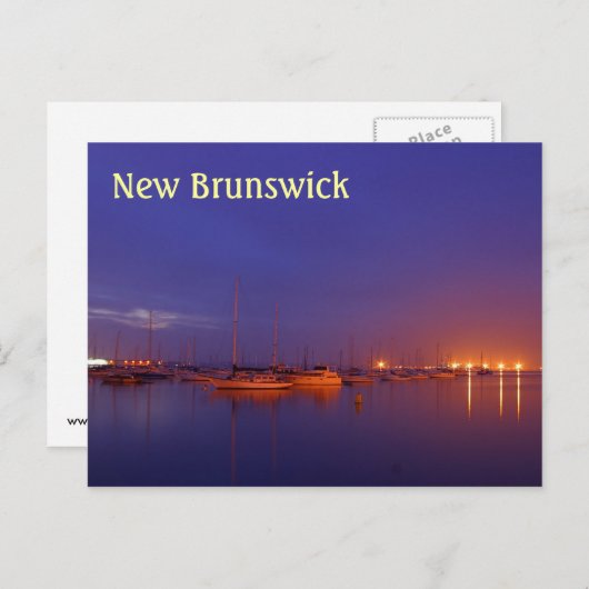 New Brunswick zeilboten in marina bij het schemerg Briefkaart (Voorkant / Achterkant)