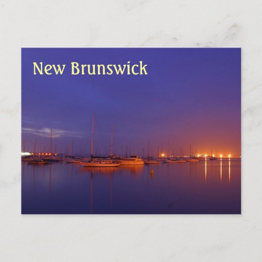 New Brunswick zeilboten in marina bij het schemerg Briefkaart (Voorkant)