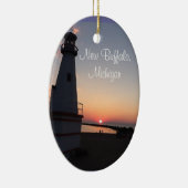 New Buffalo Michigan Sunset Lighthouse Ornament (Rechts)
