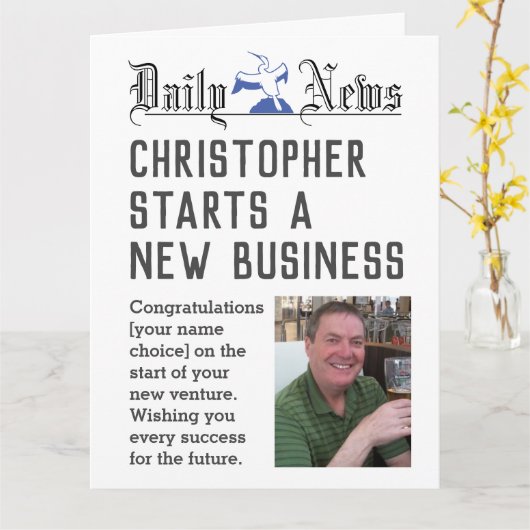 New Business - Starting New Business Card Kaart (Gele Bloem)