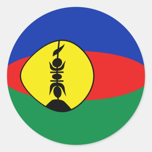 New Caledonia Fisheye Flag Sticker (Voorkant)