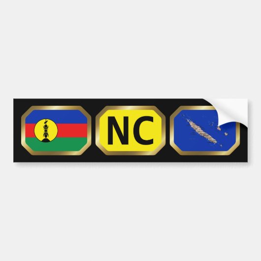 New Caledonia Flag Map Code Bumper Sticker (Voorkant)