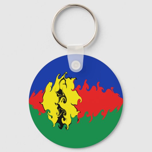 New Caledonia Gnarly Flag Sleutelhanger (Voorkant)