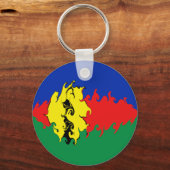 New Caledonia Gnarly Flag Sleutelhanger (Voorkant)