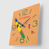 New Caledonia-klok Vierkante Klok (Hoek)