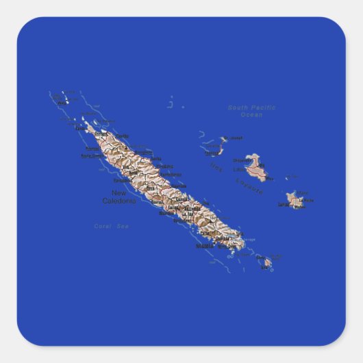 New Caledonia Map Sticker (Voorkant)