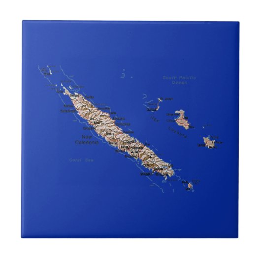 New Caledonia Map Tile Tegeltje (Voorkant)