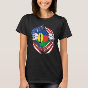 New Caledonia vlag Amerikaanse trots van mijn Cale T-shirt
