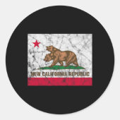 New California Republic Ncr State Distressed Flag  Ronde Sticker (Voorkant)