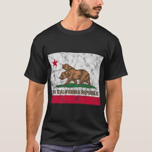New California Republic Ncr State Distressed Flag  T-shirt (Voorkant)
