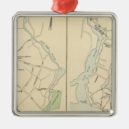New Canaan, Rowayton Metalen Ornament (Voorkant)