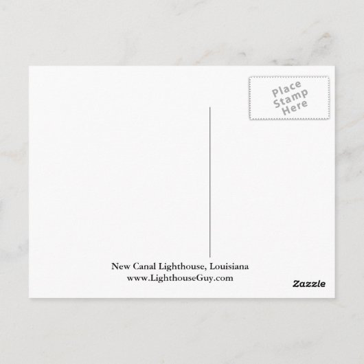 New Canal Lighthouse, Louisiana Briefkaart (Achterkant)
