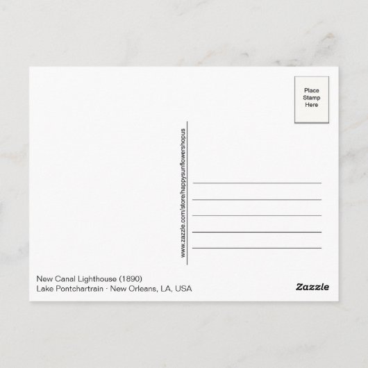 New Canal Lighthouse New Orleans LA USA Postcard Briefkaart (Achterkant)