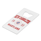 New Carrollton Maryland College University Style Creditkaart Flessenopener (Voorkant Gekanteld)