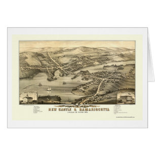 New Castle & Damariscotta, ME Panoramic Map - 1878