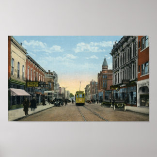 New Castle, Indiana Broad St Trolley Poster