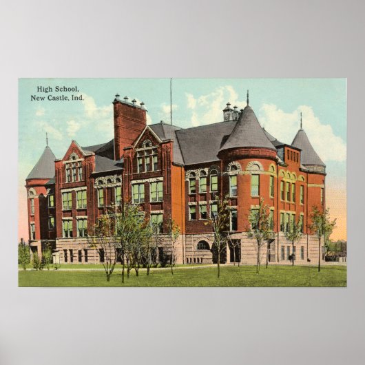 New Castle, Indiana "Castle" High School Poster (Voorkant)