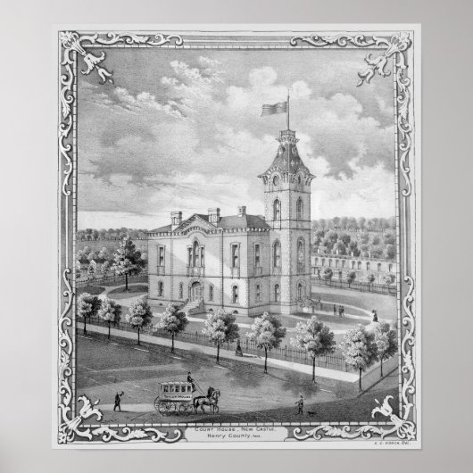 New Castle Indiana Court House Poster (Voorkant)