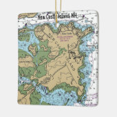 New Castle Island NH Chart Keramisch Ornament (Links)