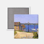 New Castle, New Hampshire, schilderij van 1909 Magneet (Voorkant / Achterkant)