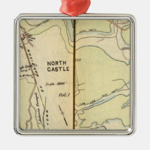 New Castle, New York 3 Metalen Ornament