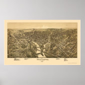 New Castle, PA Panoramic Map - 1896 Poster (Voorkant)