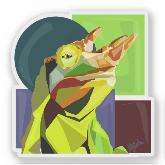 New Cham On The Block—Jackson’s Chameleon Sticker (Voorkant)