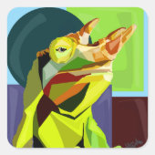 New Cham On The Block—Jackson’s Chameleon Vierkante Sticker (Voorkant)