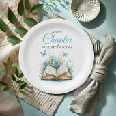 New Chapter Begin Blue Boy Brunch Book Baby Shower Papieren Bordje