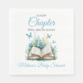 New Chapter Begin Blue Boy Brunch Book Baby Shower Servet (Voorkant)