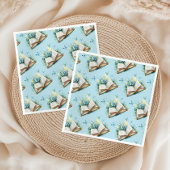 New Chapter Begin Boy Blue Brunch Book Baby Shower Servet