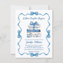  new chapter begins blue ribbon books baby shower  kaart