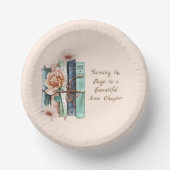 New Chapter Begins Book Stack Floral  Papieren Kommen (Voorkant)