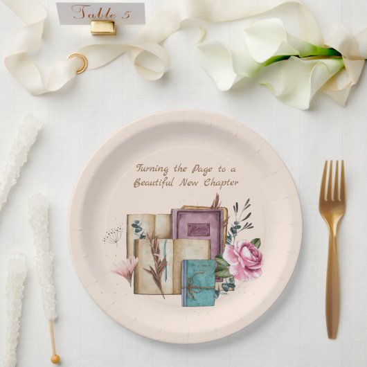 New Chapter Begins Floral New Beginnings Papieren Bordje (Huwelijk)