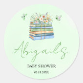 New Chapter Begins gender neutral baby shower Ronde Sticker (Voorkant)