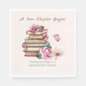 New Chapter Begins Romantic Book Theme Floral Servet (Voorkant)