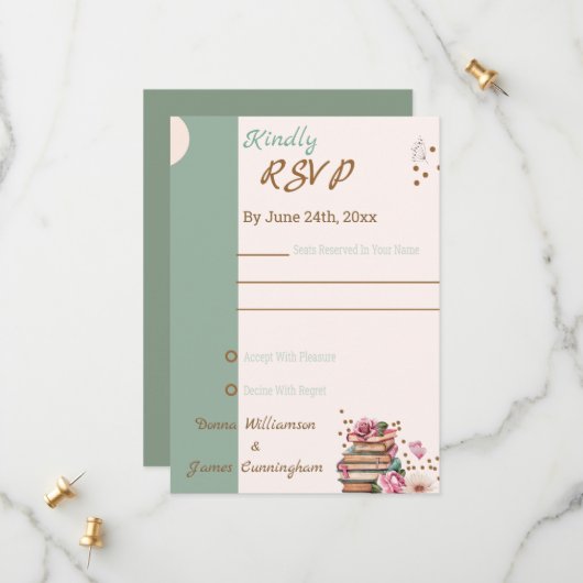 New Chapter Begins RSVP Card Save The Date (Voorkant / Achterkant in situ)